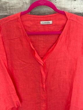 Liabella Coral Midi Dress - Lightweight V-Neck